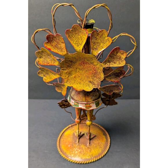 Thanksgiving Colorful Standing Metal Turkey 10" Holiday Table Decor Country Fun - Picture 3 of 7
